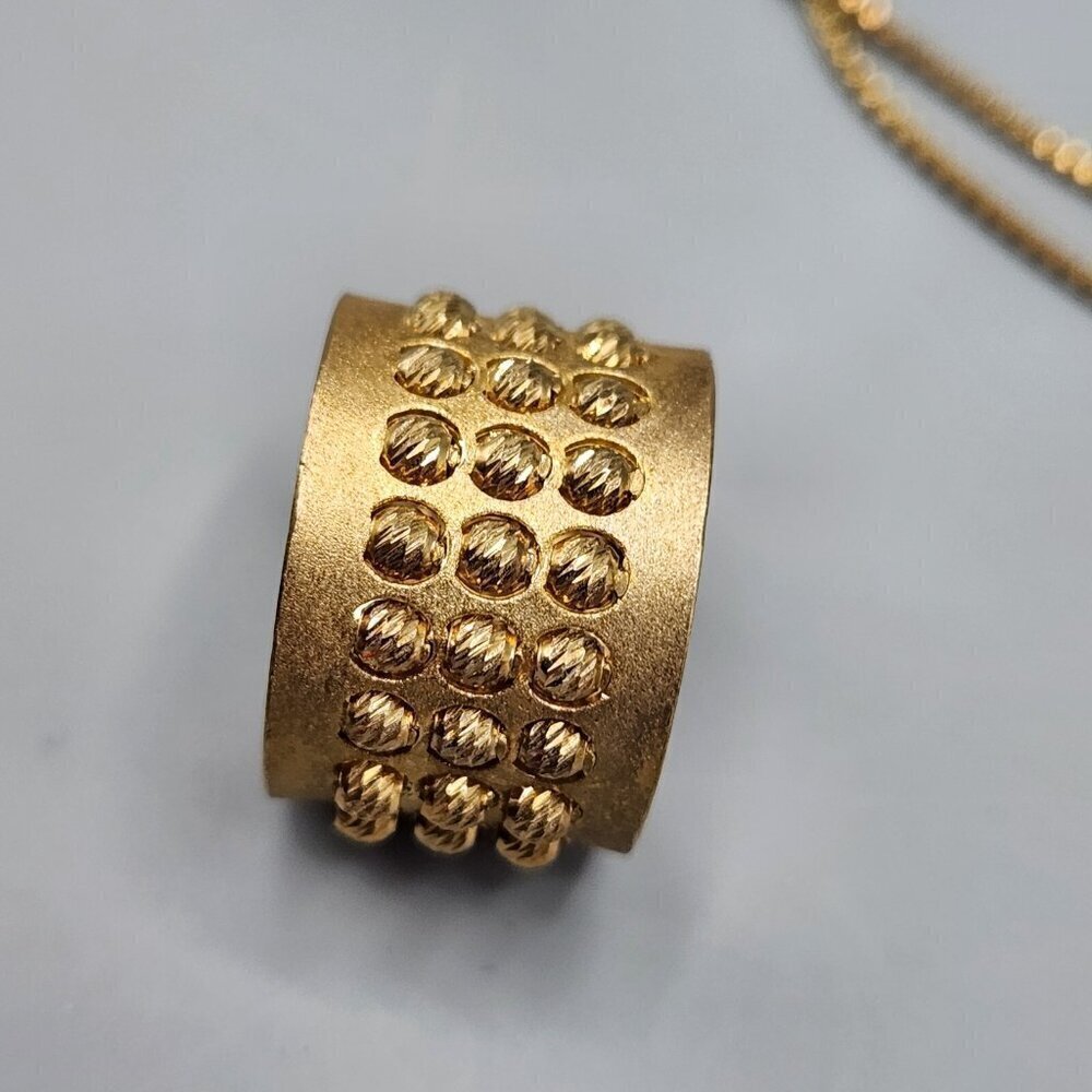 Athomie Gold Spinning Bead Necklace Pendant & Ring Sterling Silver 925 Italy - Picture 5 of 15